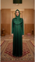 DENYE FERMUARLI KAPİŞONLU BAYAN NAMAZ ELBİSESİ BEDENLERİ: 1-2-3-4-5-6